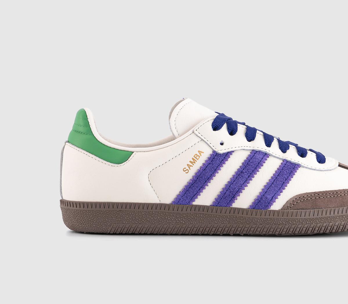 adidas Samba OG Trainers adidas Samba OG Trainers Offwhite Collegiate Purple Preloved Green