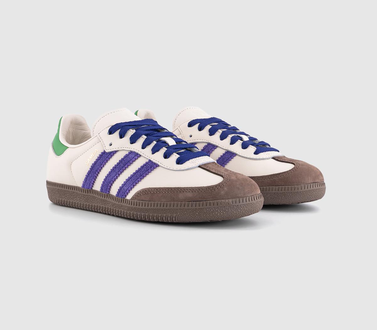 adidas Samba OG Trainers adidas Samba OG Trainers Offwhite Collegiate Purple Preloved Green