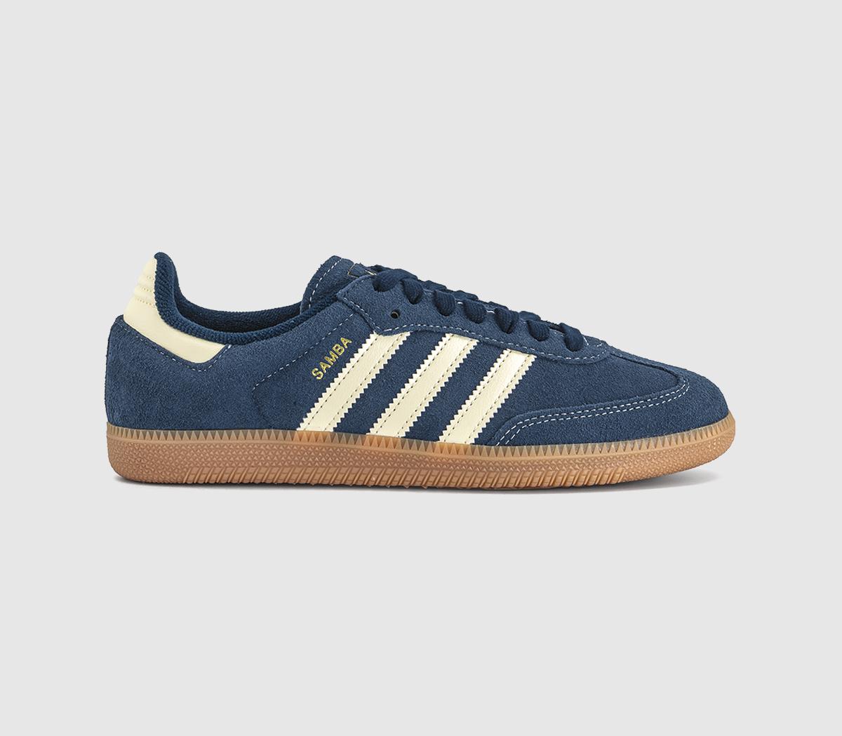 Adidas Samba Og Trainers Night Indigo Warm Vanilla Gum  Purple in Women's Size 3.5, Office Shoes