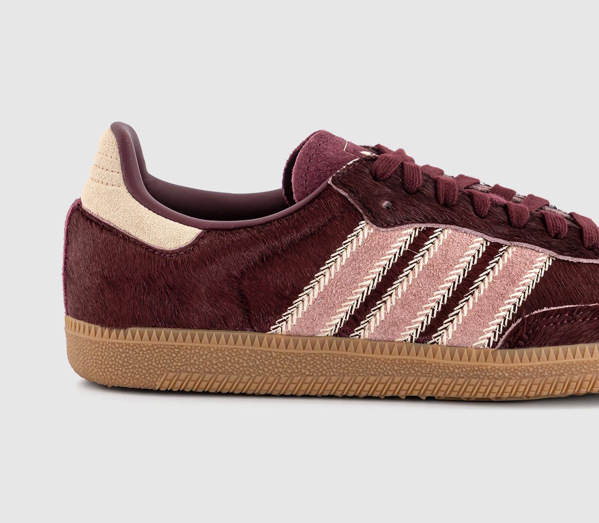 adidasSamba OG TrainersPony Hair Sand Strata Maroon Warm Clay
