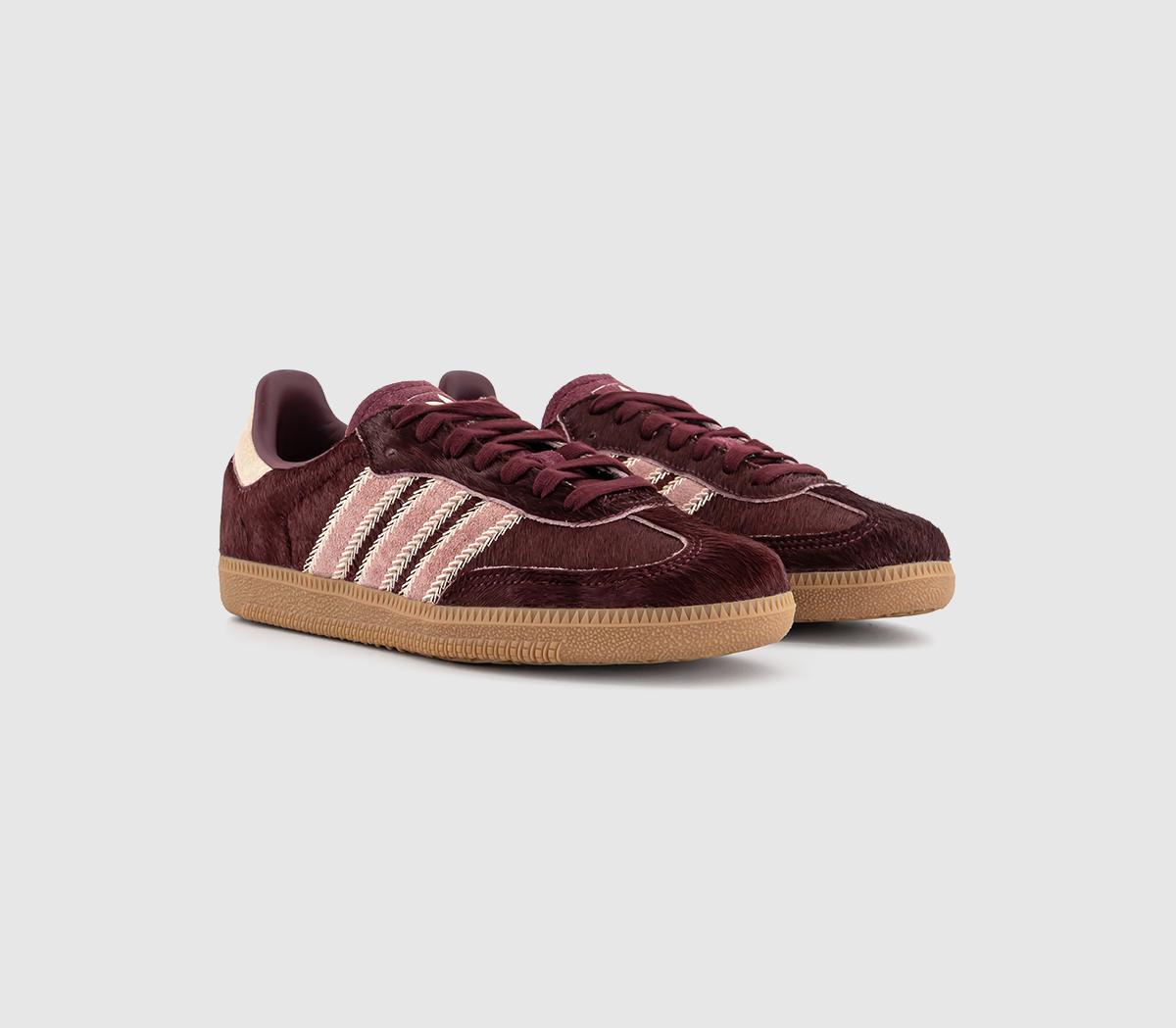 adidasSamba OG TrainersPony Hair Sand Strata Maroon Warm Clay