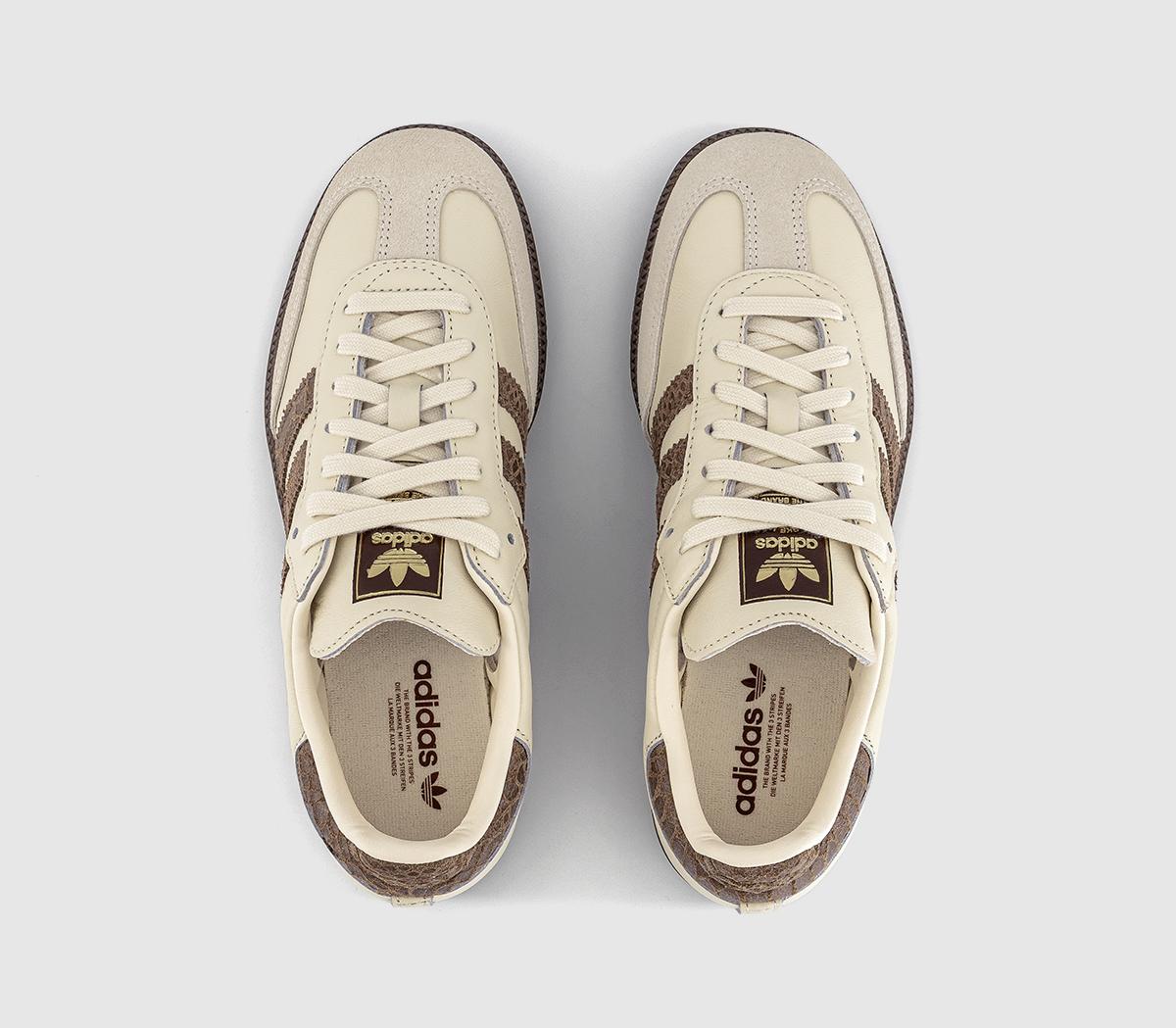 adidasSamba OG TrainersSnake Print Cream White Earth Strata Maroon