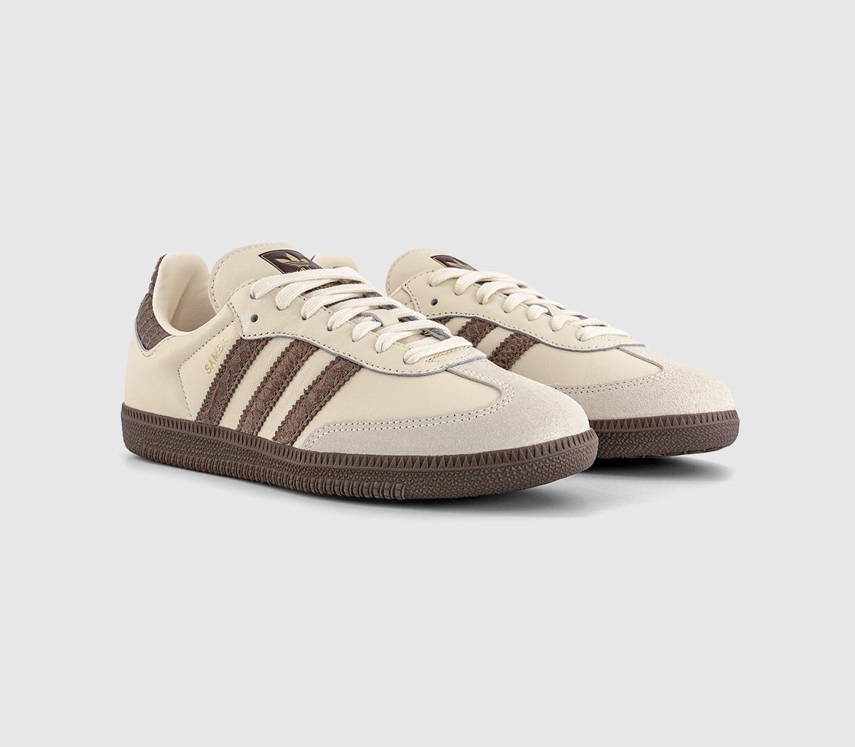 adidasSamba OG TrainersSnake Print Cream White Earth Strata Maroon