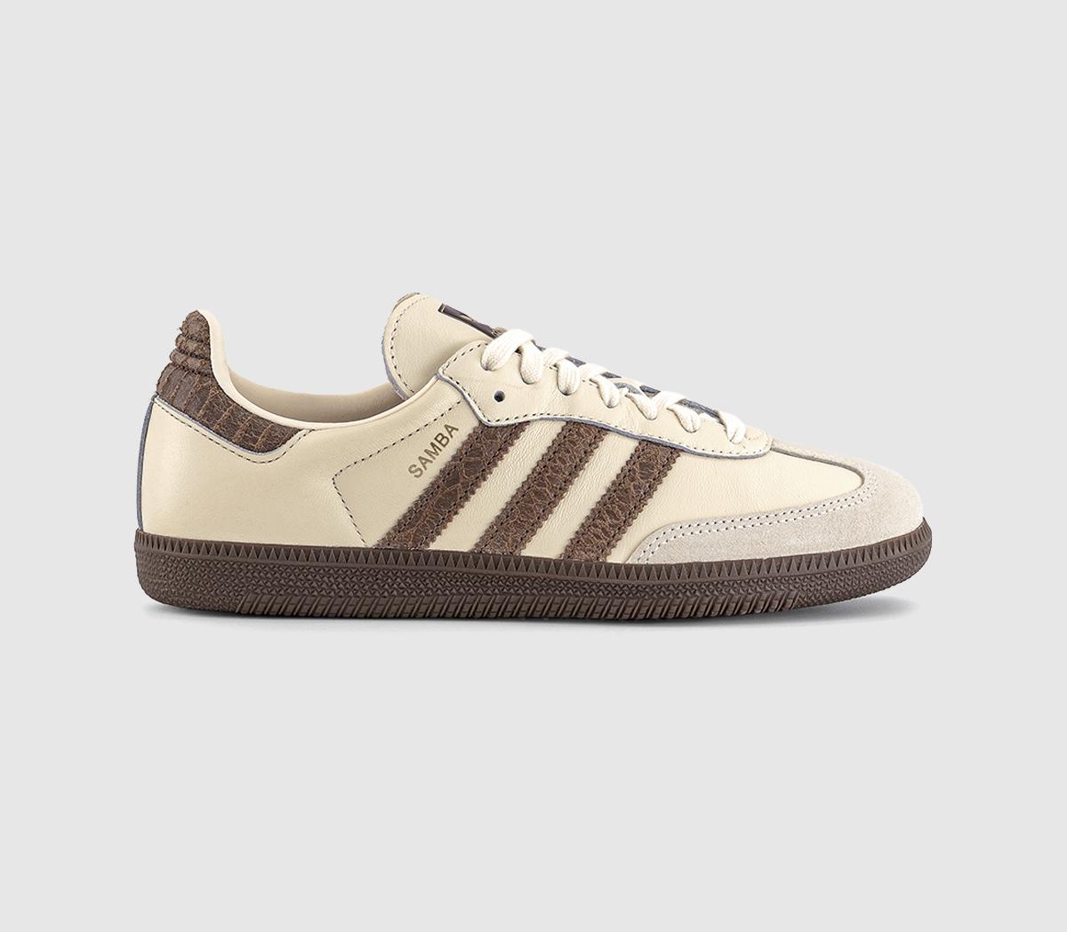 adidasSamba OG TrainersSnake Print Cream White Earth Strata Maroon