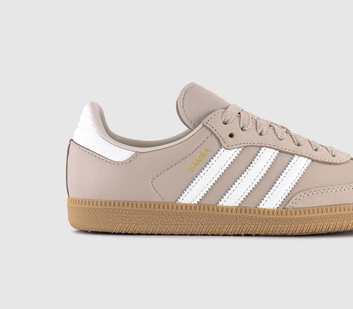 adidas Samba Og Trainers Wonder Taupe White Gold Metalic - Women's Trainers