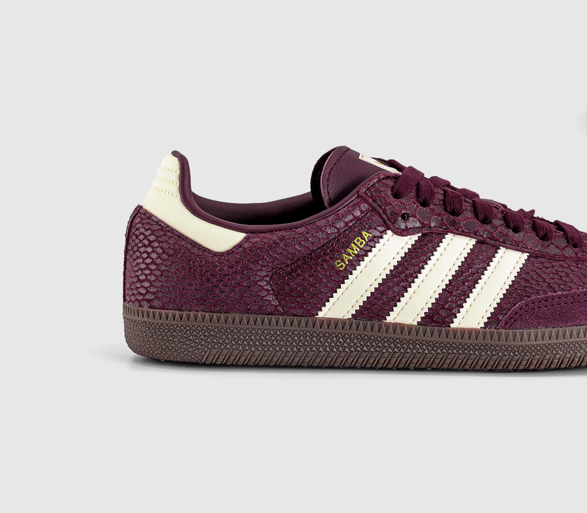 adidasSamba OG TrainersSnake Print Maroon Cream White Gold Metallic