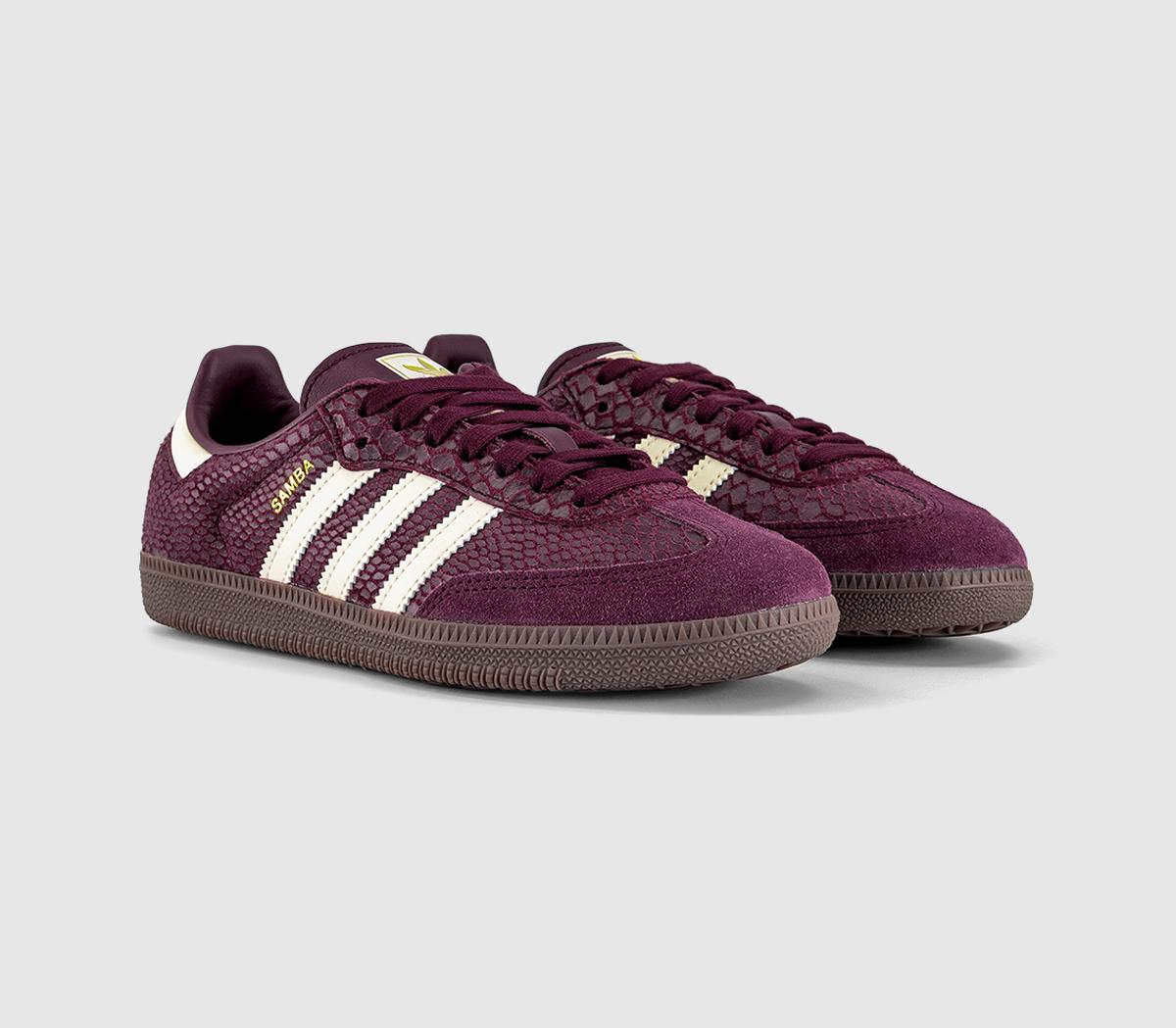 adidasSamba OG TrainersSnake Print Maroon Cream White Gold Metallic