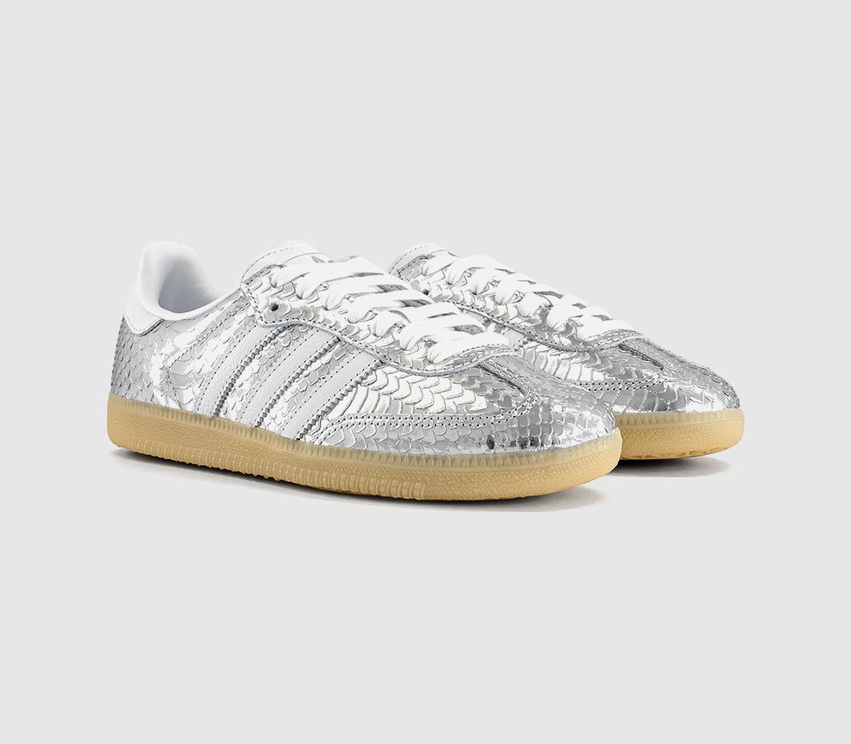 adidasSamba OG TrainersSnake Silver Metallic White Gum