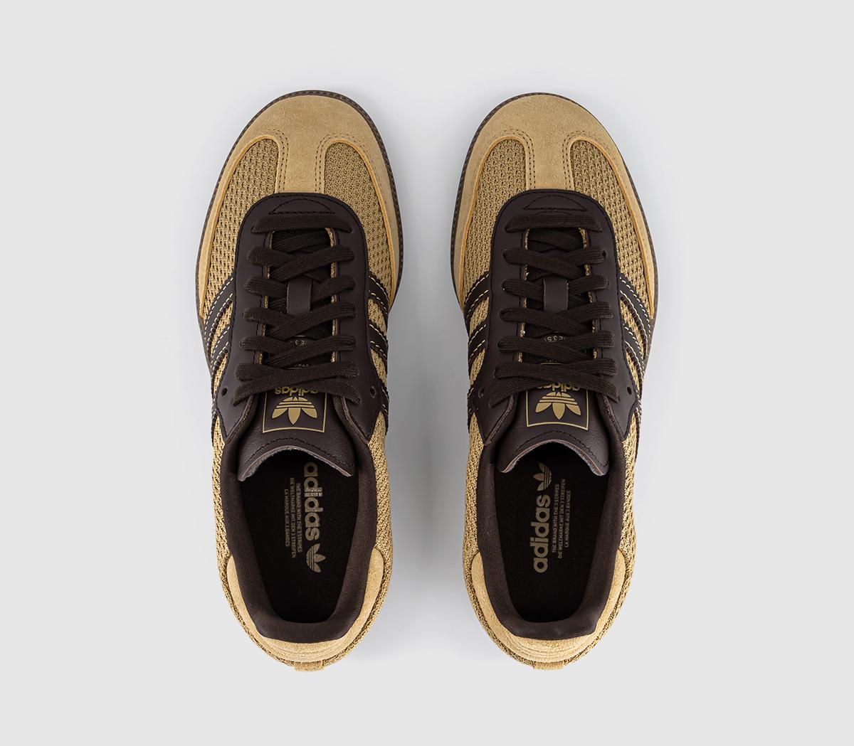 adidasSamba OG TrainersGold Beige Dark Brown Gum