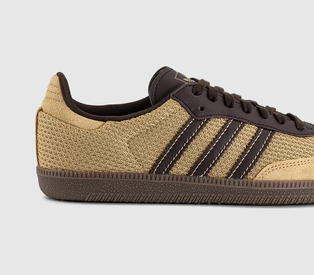 adidasSamba OG TrainersGold Beige Dark Brown Gum