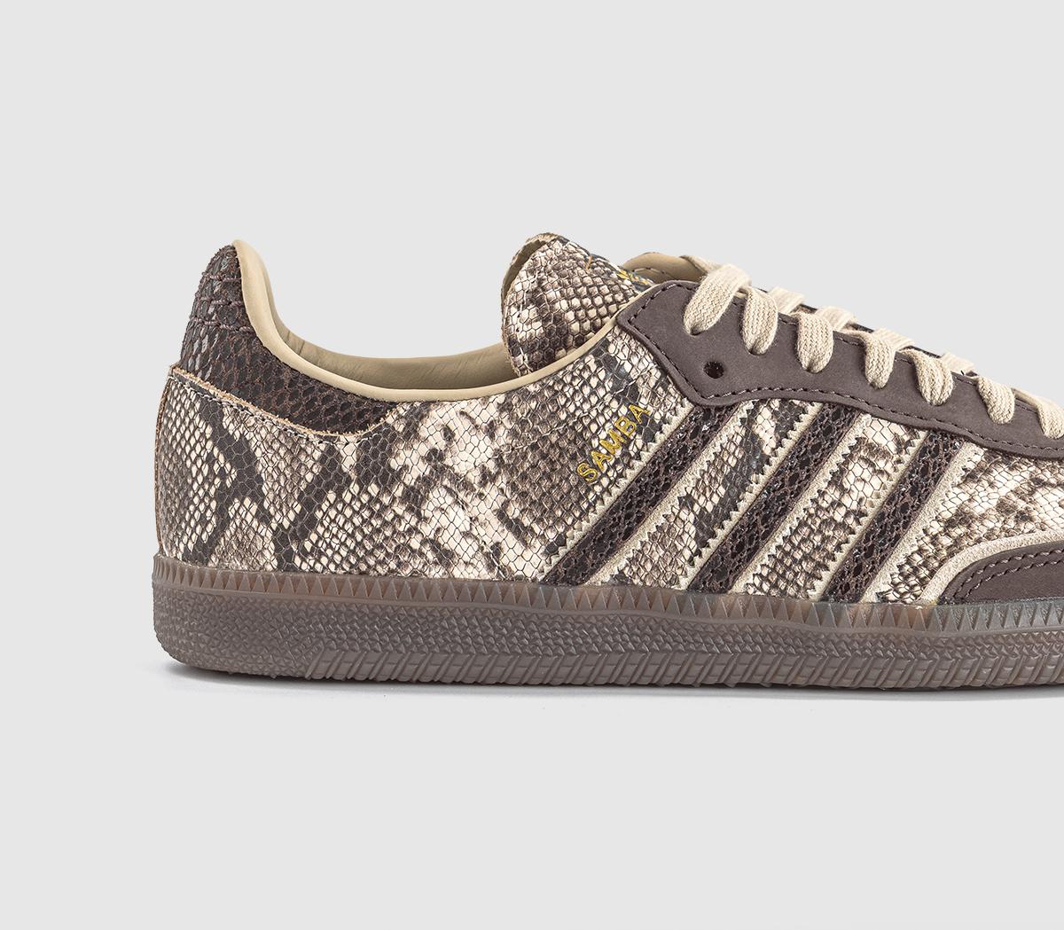 adidasSamba OG TrainersSnake Skin Brown Khaki Gum
