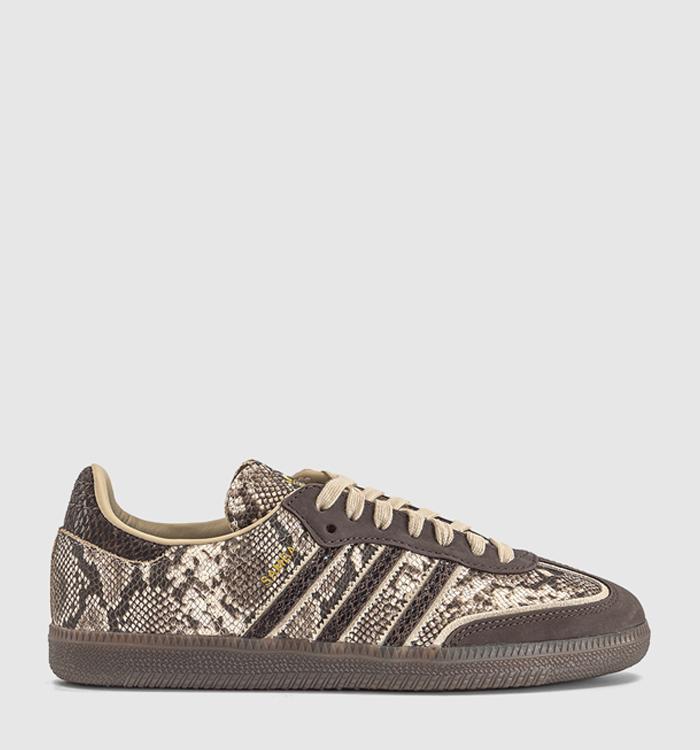 adidas Samba OG Trainers Snake Skin Brown Khaki Gum