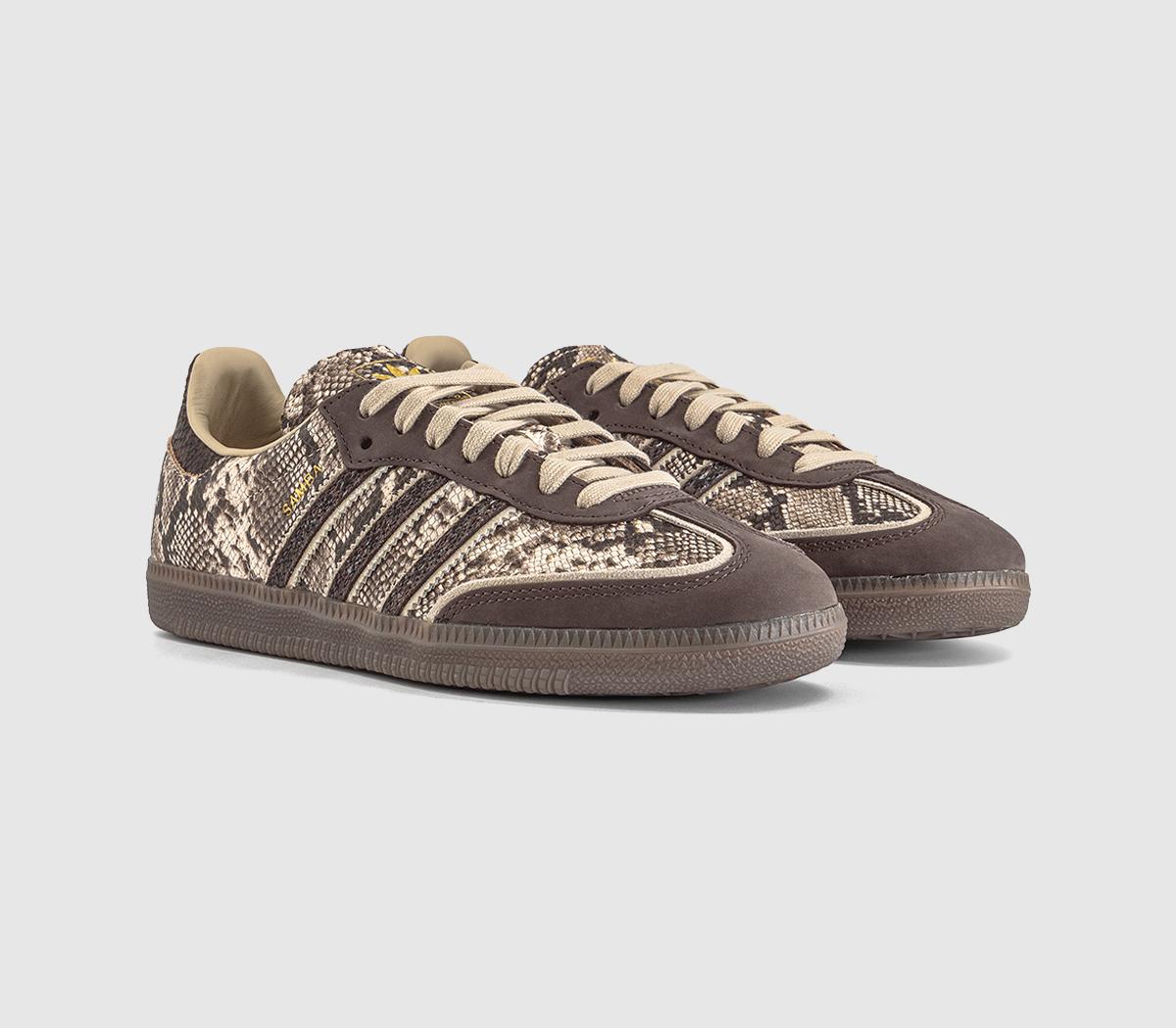 adidasSamba OG TrainersSnake Skin Brown Khaki Gum
