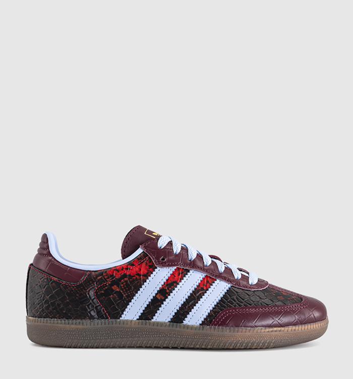 adidas Samba OG Trainers Snake Maroon Blue Dawn Gold Metallic