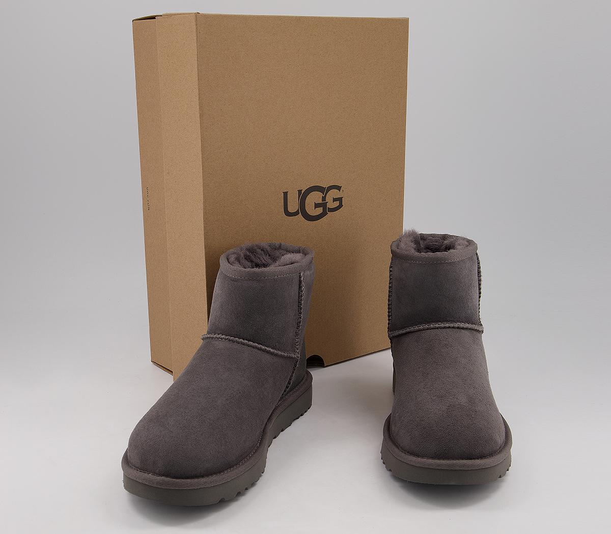 UGG Classic Mini II Boots Grey Suede - Women's Ankle Boots