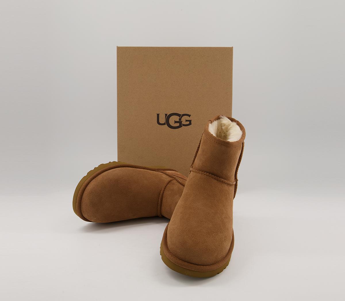 UGG Classic Mini II Boots Chestnut Suede - Women's Ankle Boots