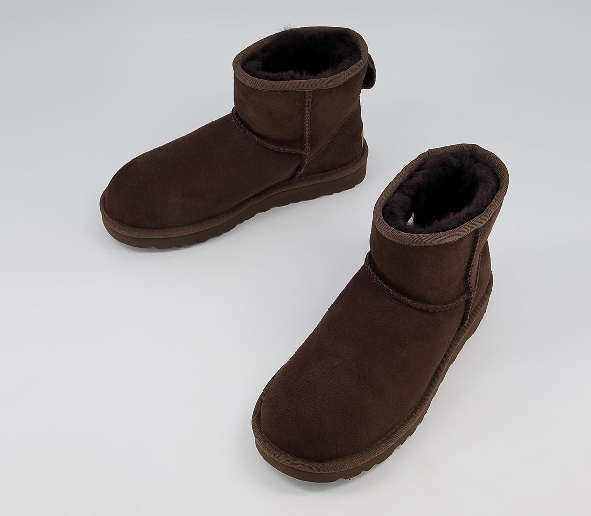 UGG Classic Mini II Boots Chocolate Suede - Women's Ankle Boots