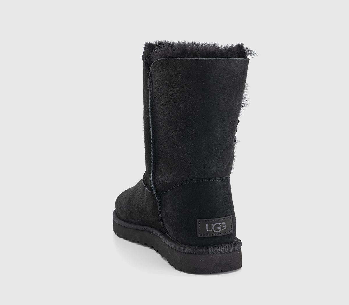 UGG Bailey Button II Boots Black Suede - Women's Ankle Boots