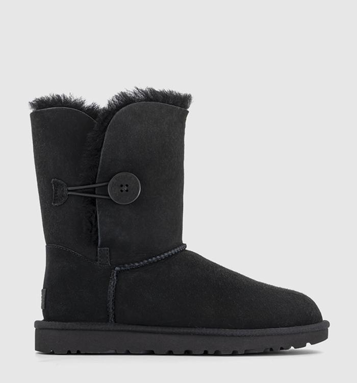 UGG Bailey Button II Boots Black Suede