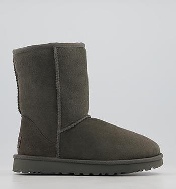 UGG Classic Short II Boots Grey Suede - Women's Ankle Boots