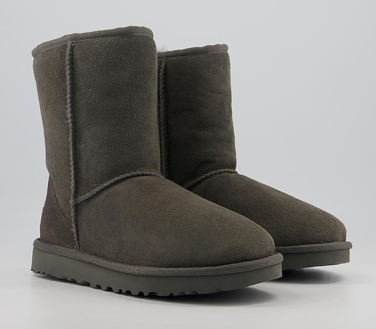 UGG Classic Short II Boots Grey - Women's Ankle Boots