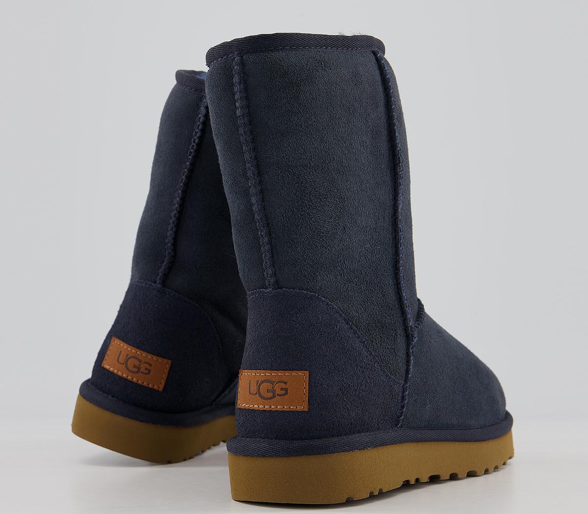 UGG Classic Short II Boots Navy Suede Women's Ankle Boots