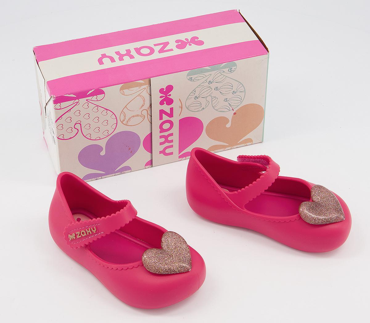 ZaxyBaby Heart ShoesPink Gold Glitter