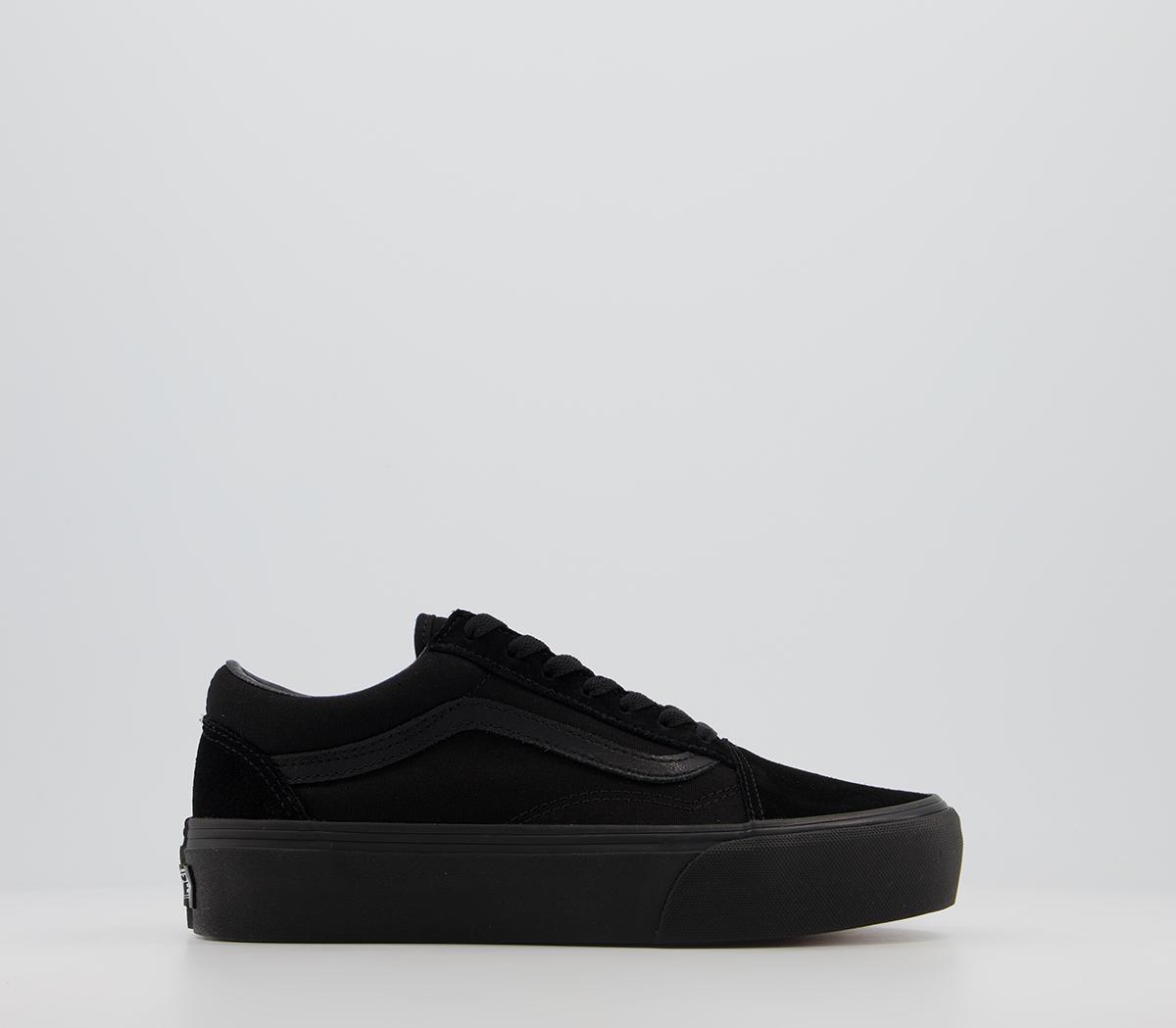 Vans old skool store all black womens