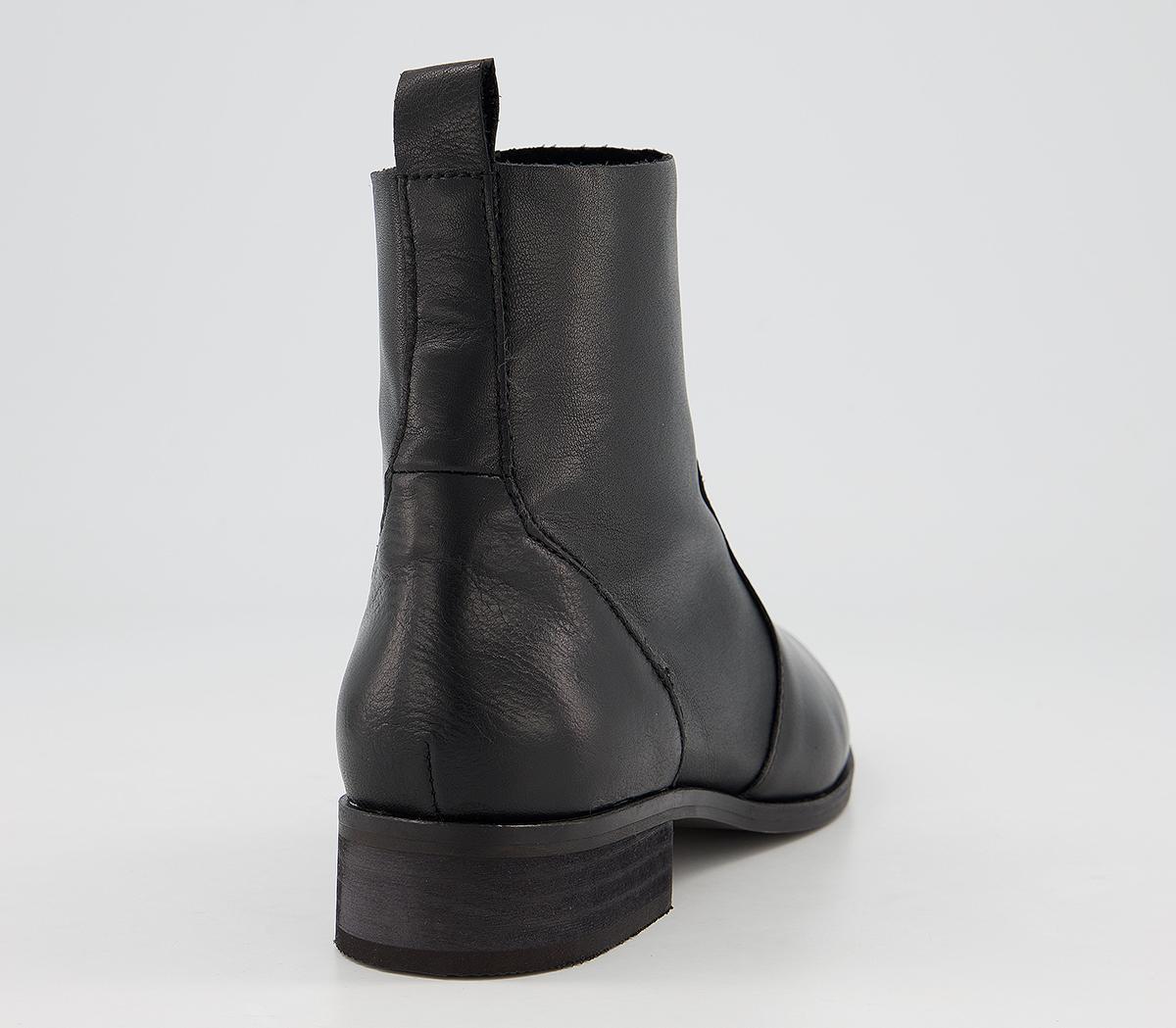 OFFICEAshleigh Flat Ankle BootsBlack Leather