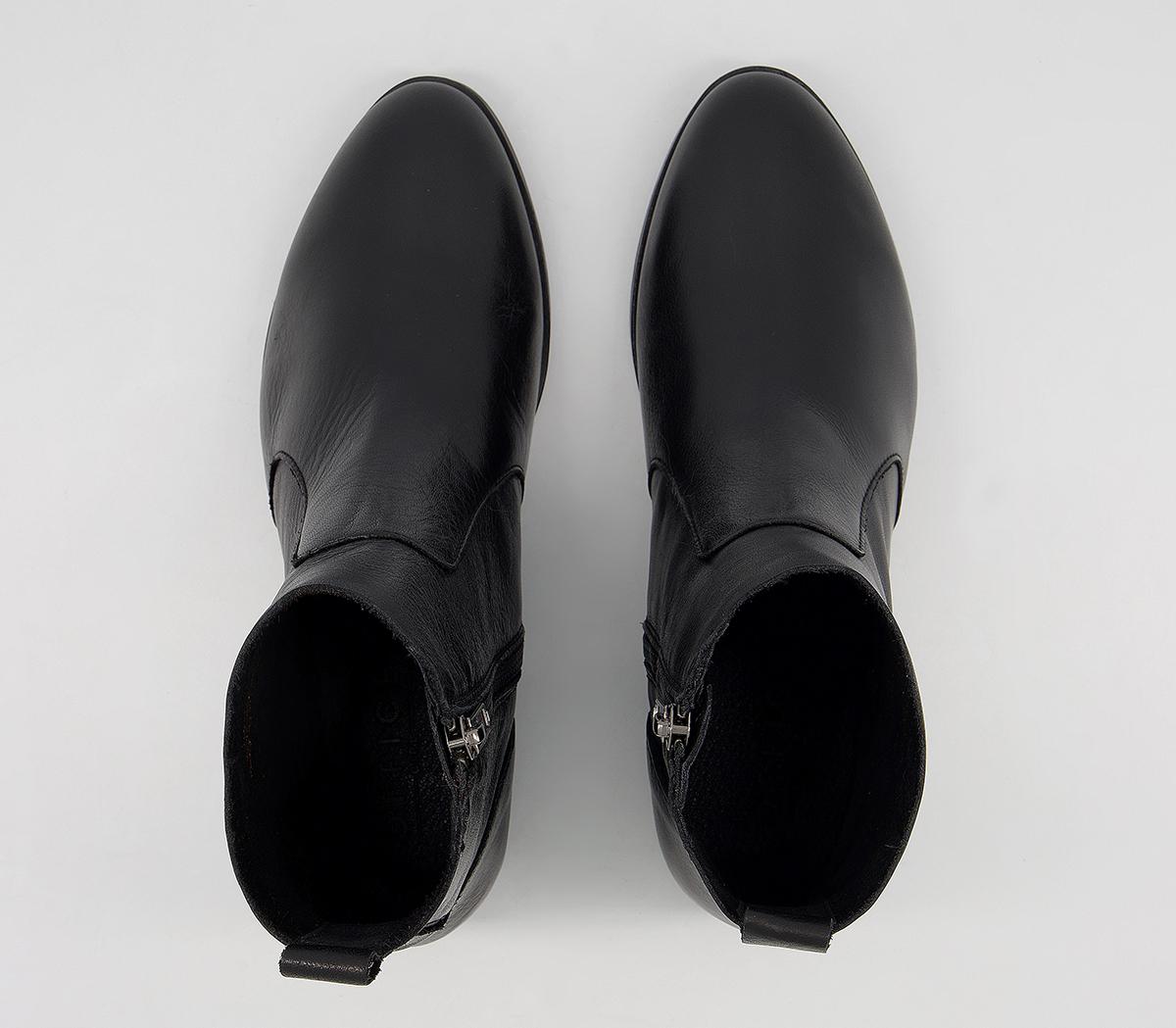 OFFICEAshleigh Flat Ankle BootsBlack Leather