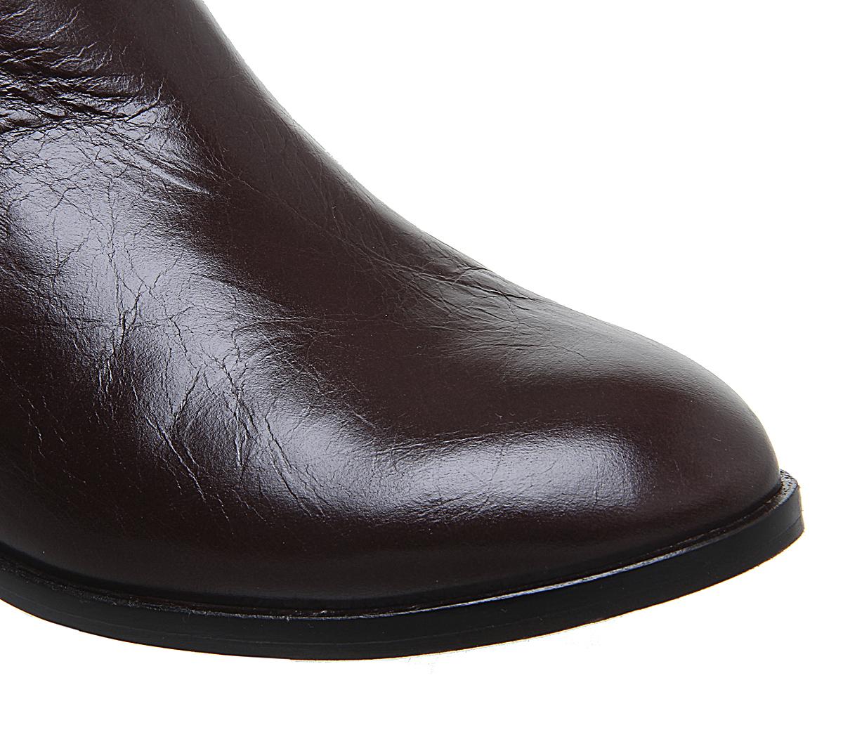 OFFICEAshleigh Flat Ankle BootsChoc Leather