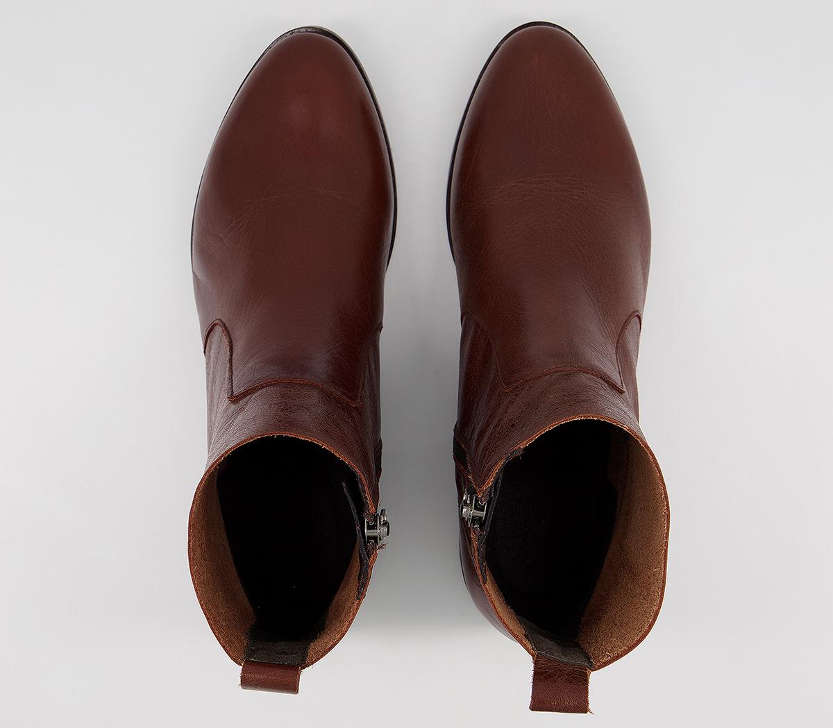 OFFICEAshleigh Flat Ankle BootsBrown Leather