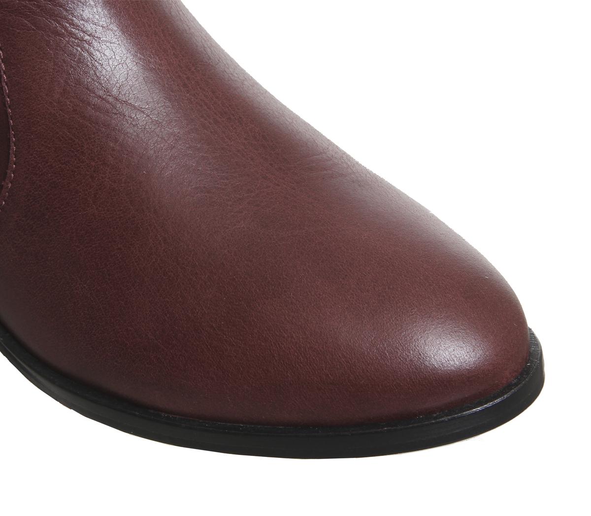 OFFICEAshleigh Flat Ankle BootsNew Burgundy Leather