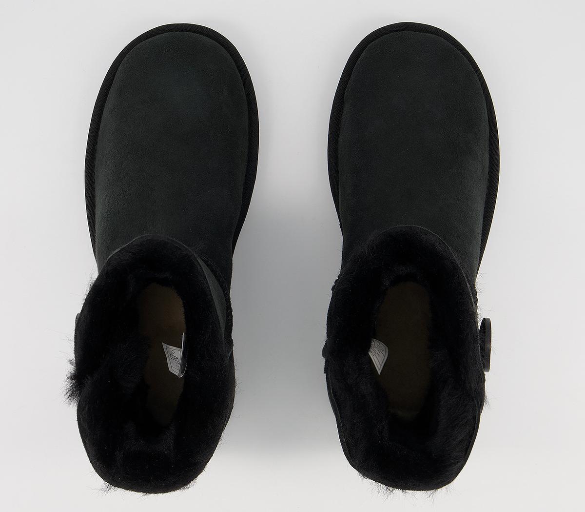 UGG Mini Bailey Button II UGG Mini Bailey Button II Black Suede