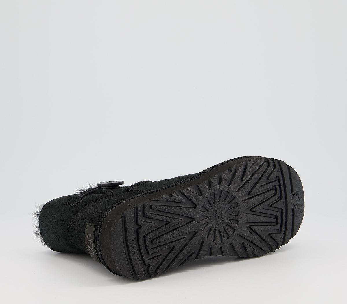 UGG Mini Bailey Button II UGG Mini Bailey Button II Black Suede