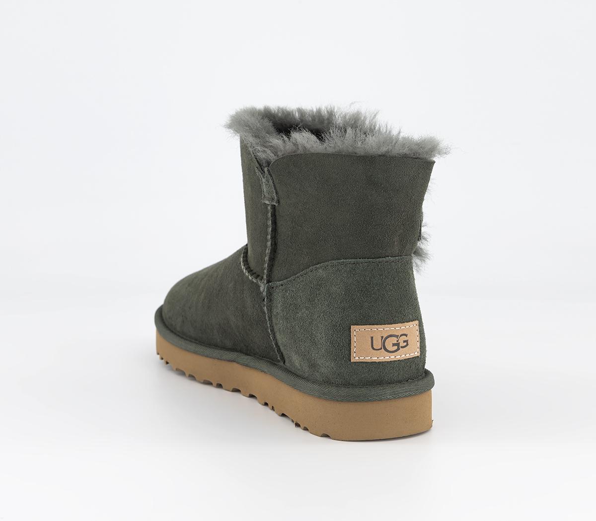 UGG Mini Bailey Button II Boots Forest Night - Women's Ankle Boots