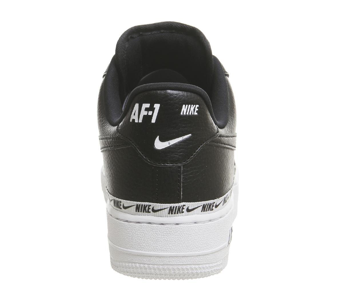 Nike Air Force 1 07 Trainers Black Black White F Womens Trainers 4922