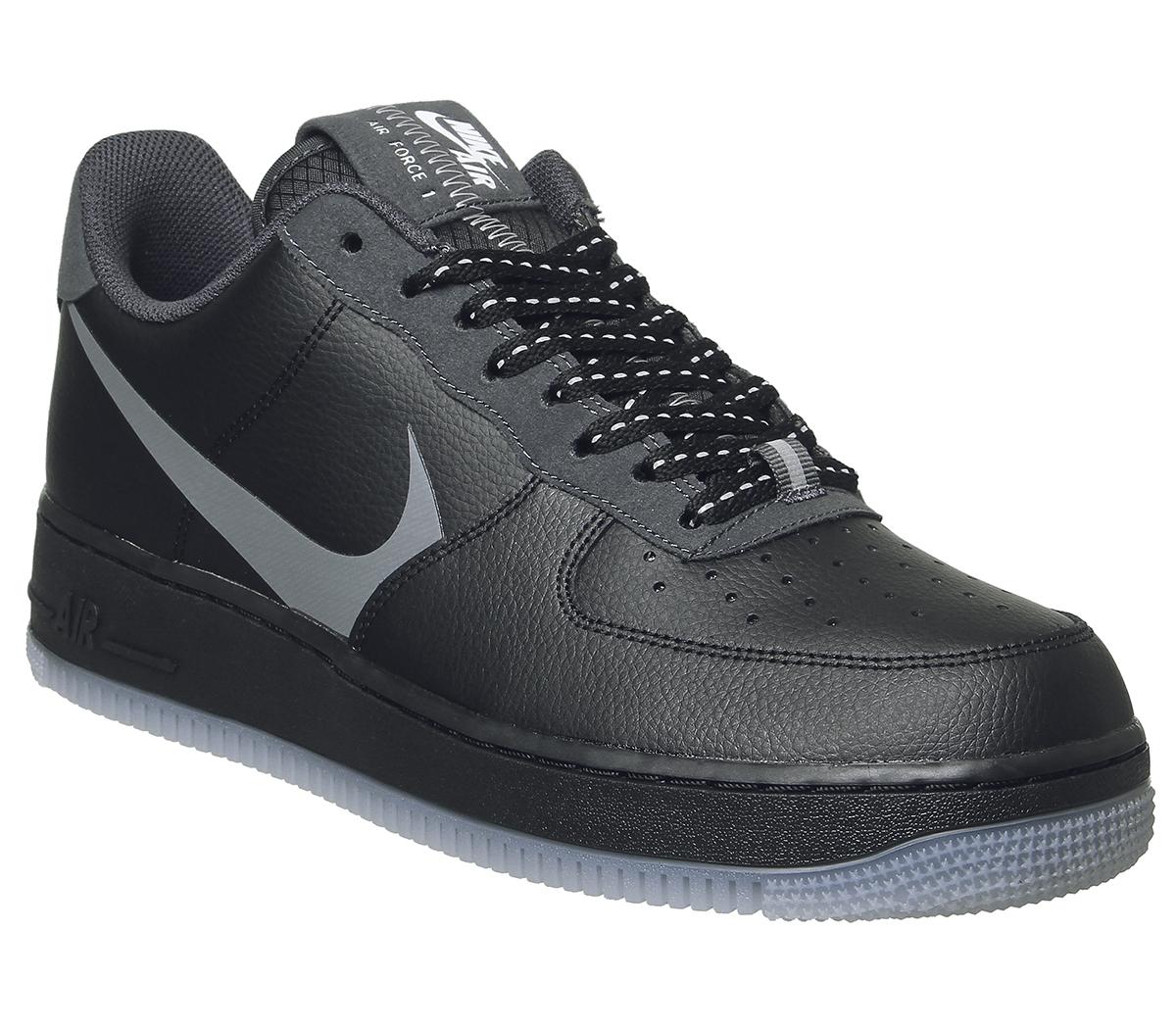NikeAir Force 1 07 TrainersBlack Silver Lilac Anthracite