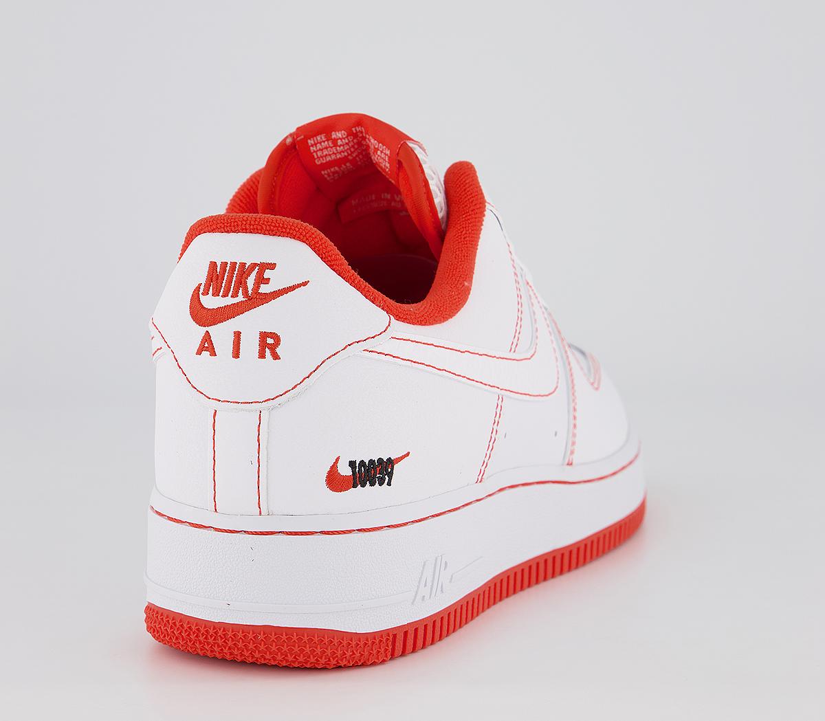 Nike Air Force 1 07 Trainers White Black Team Orange - Nike Air Force 1