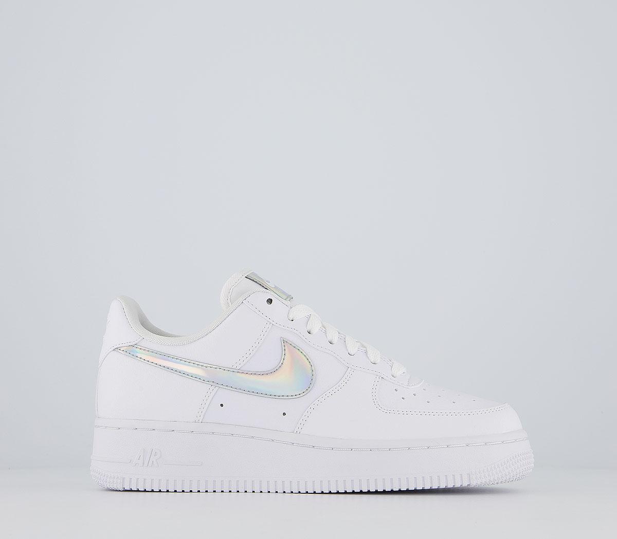 nike white iridescent air force 1 trainers