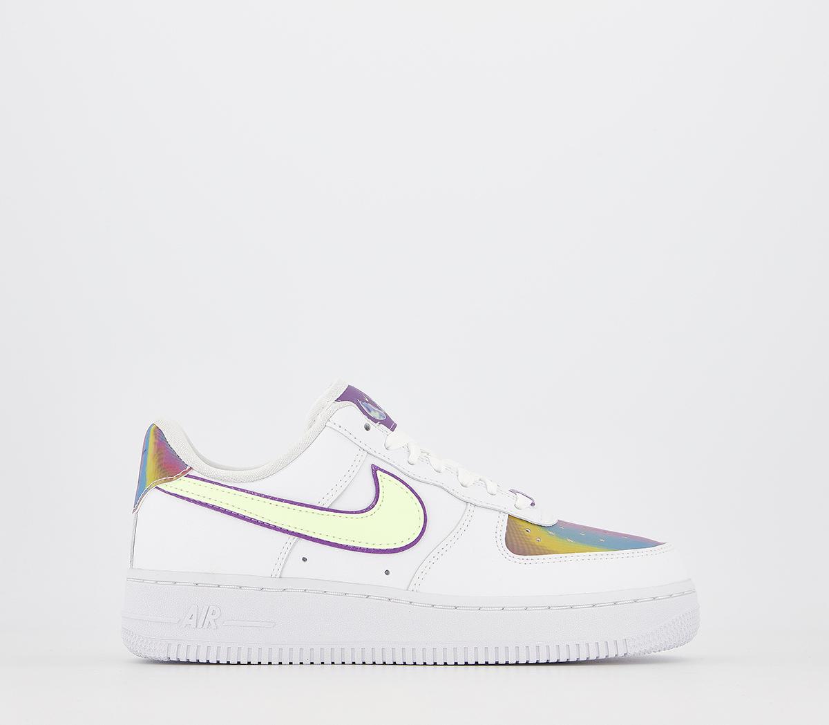 NikeAir Force 1 07 TrainersWhite Barely Volt Hyper Blue Purple Washed Coral F