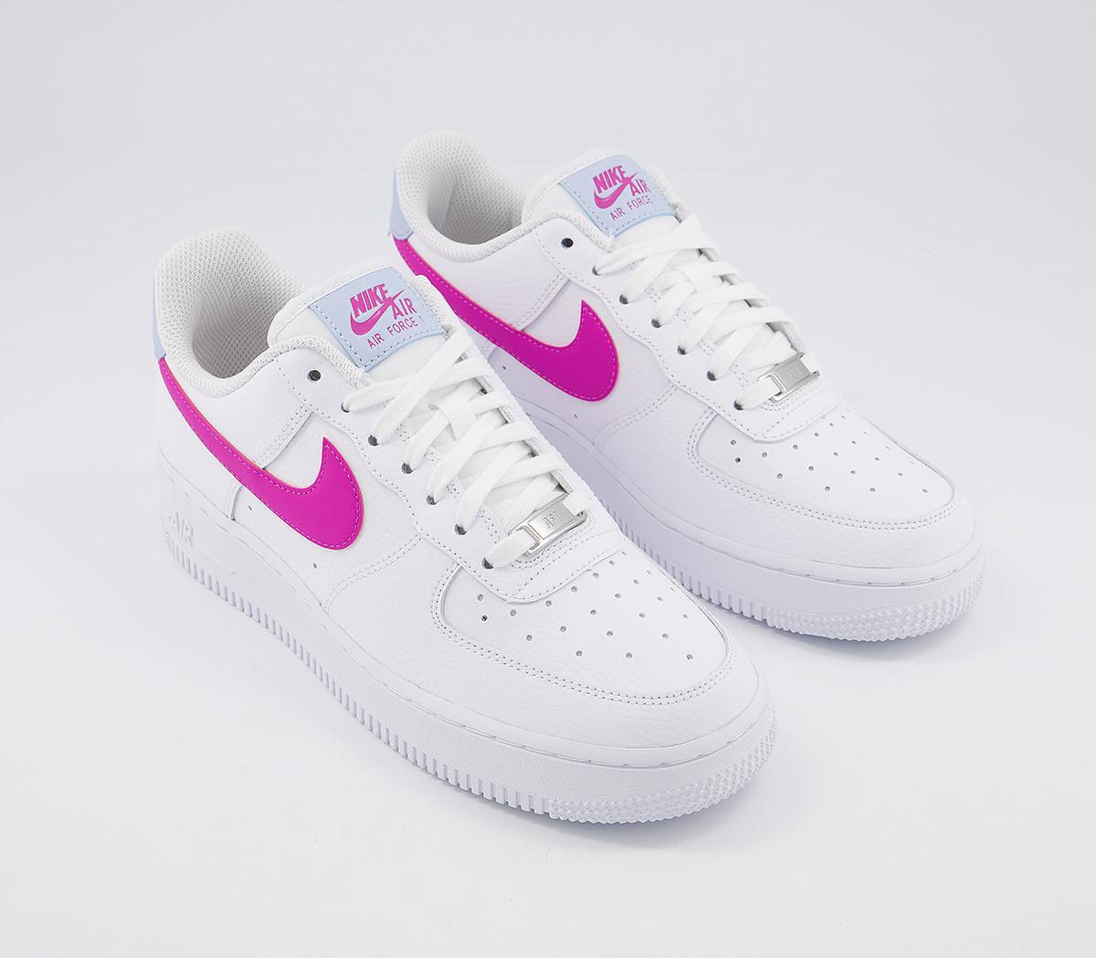 NikeAir Force 1 07 TrainersWhite Fire Pink Hydrogen Blue F