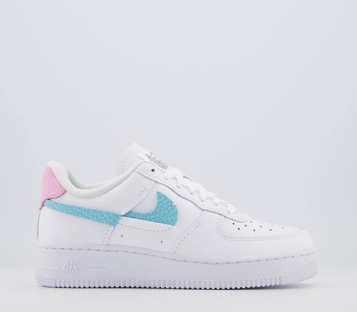 air force 1 07 white bleached aqua pink rise