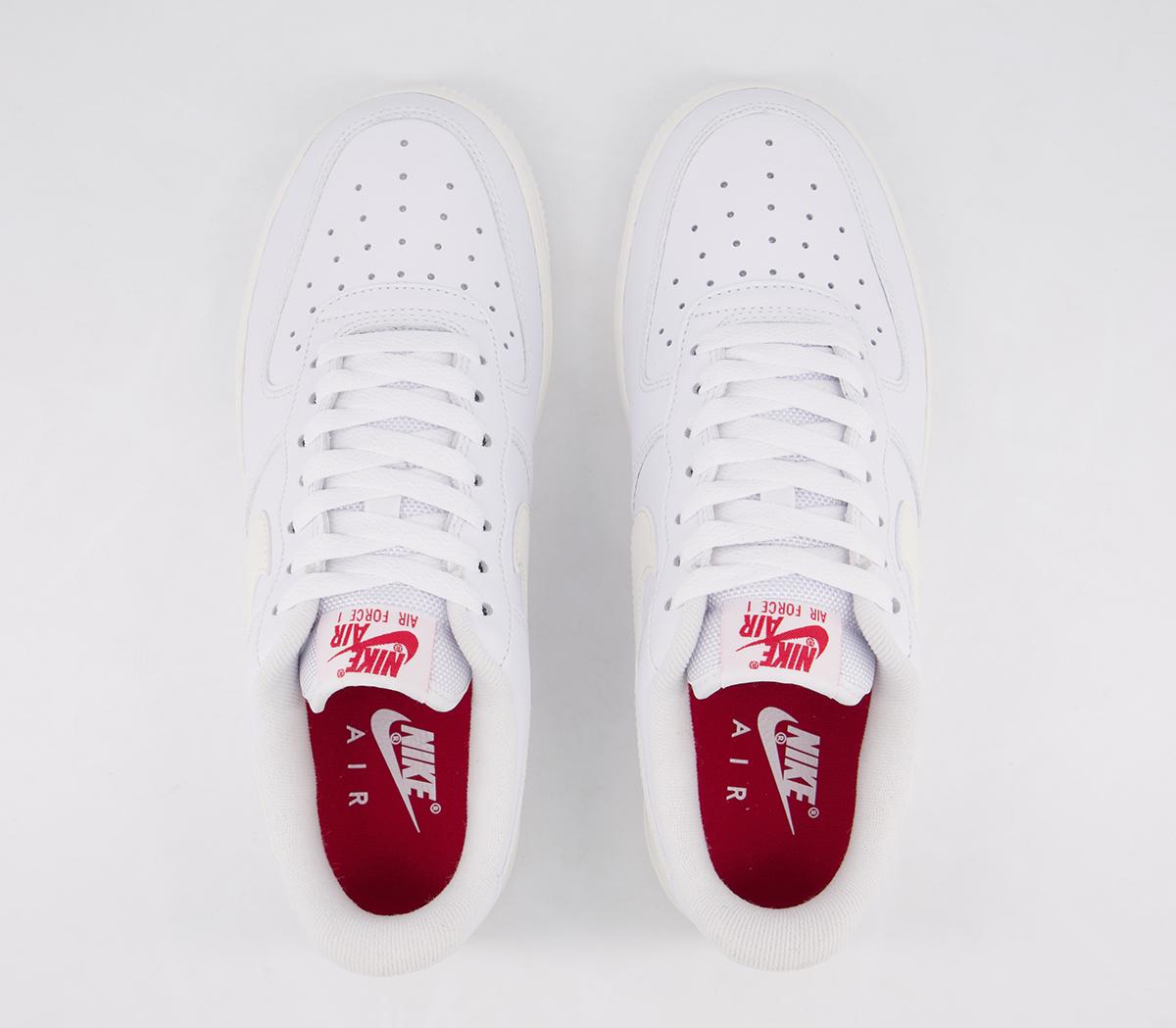 air force 1 07 trainers white sail university red