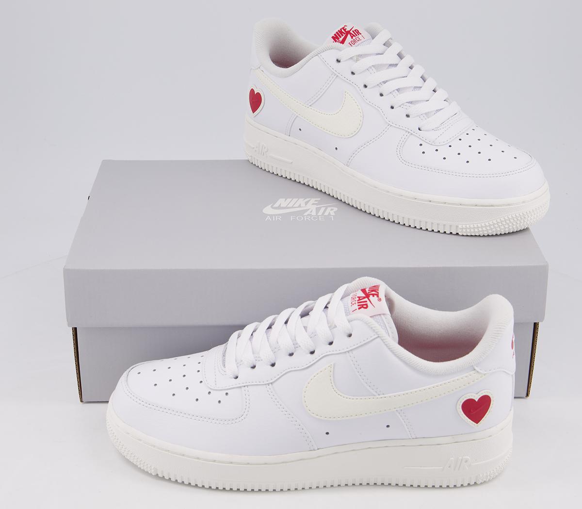 nike air force 1 white sail university red