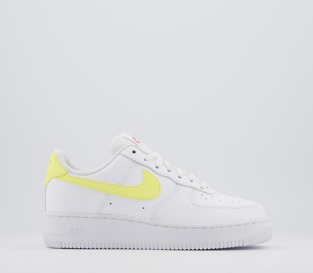 Nike Air Force 1 07 Trainers White Light Zitron - Women's Trainers