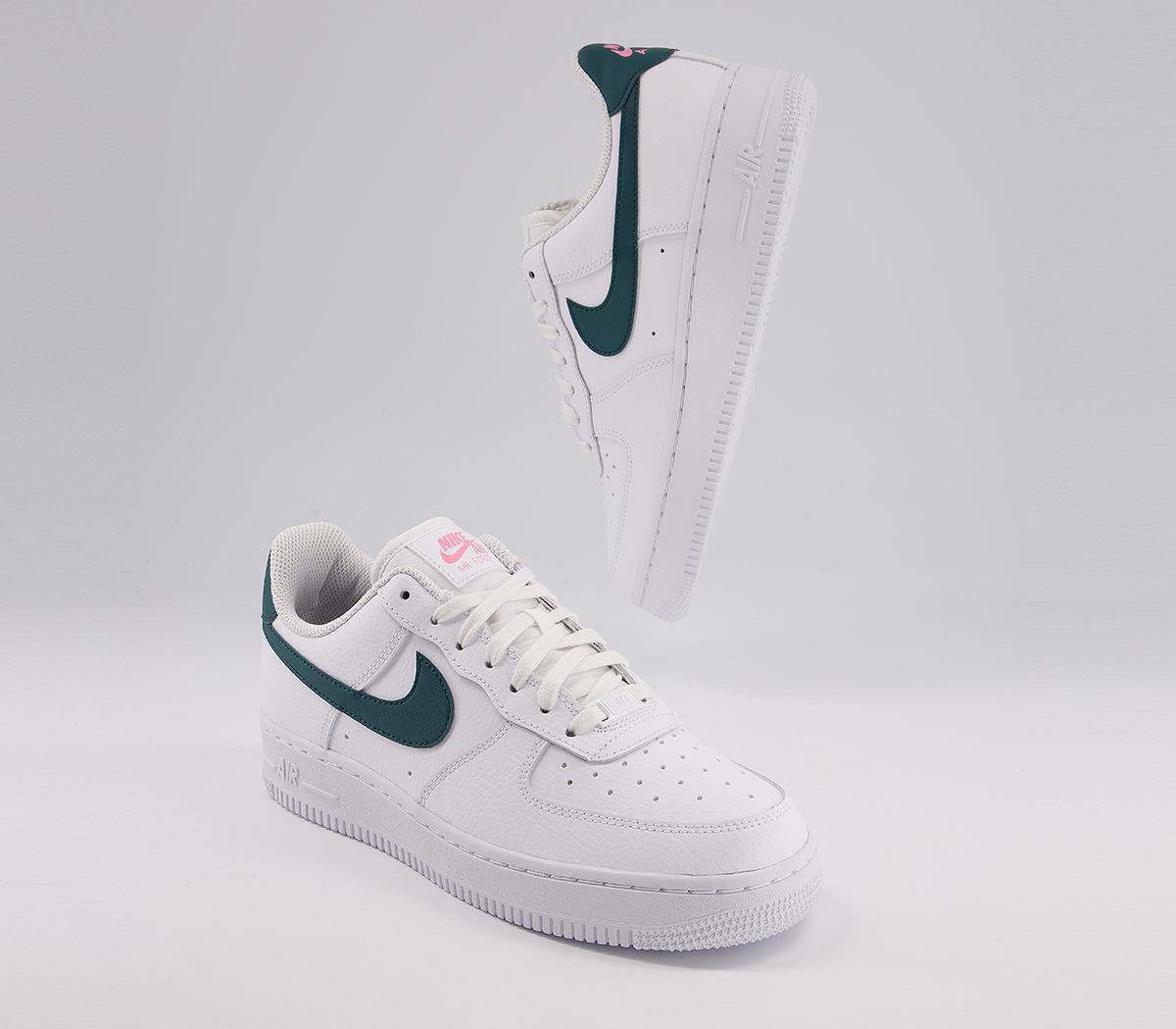 nike air force white dark teal green