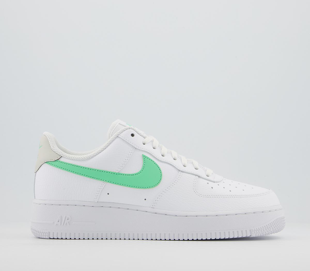 women's white and green air force 1