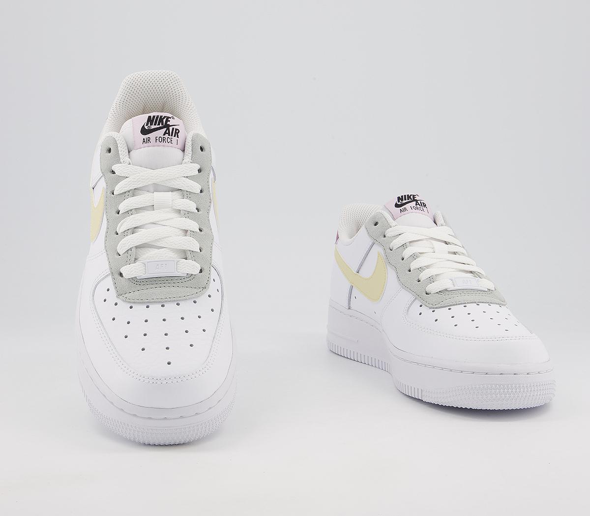 Nike Air Force 1 07 Trainers White Lemon Drop Regal Pink - Women's Trainers