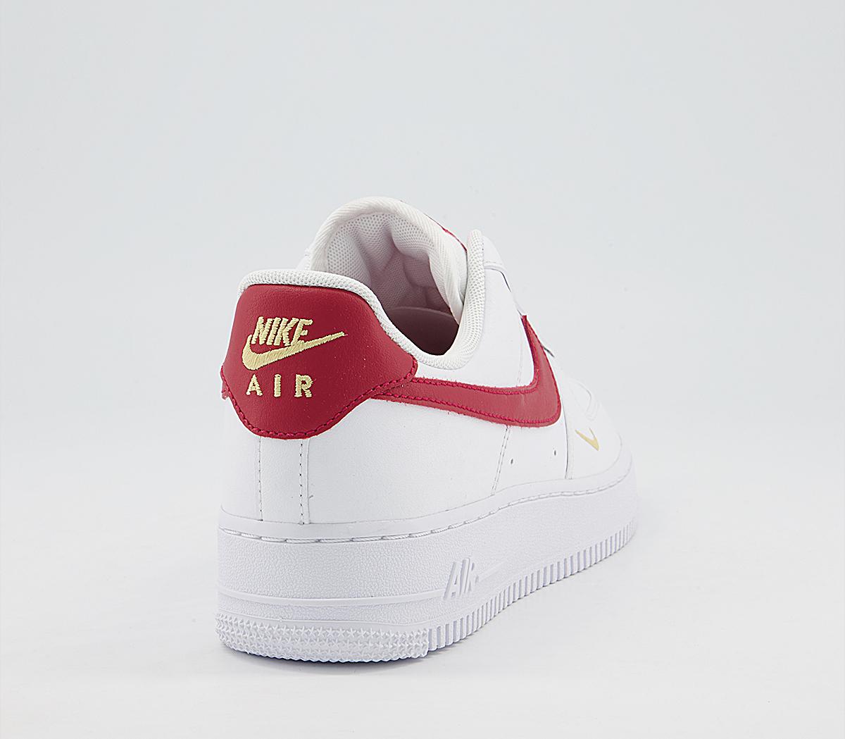 Nike Air Force 07 Trainers White Gym Red Gym Red White Women's